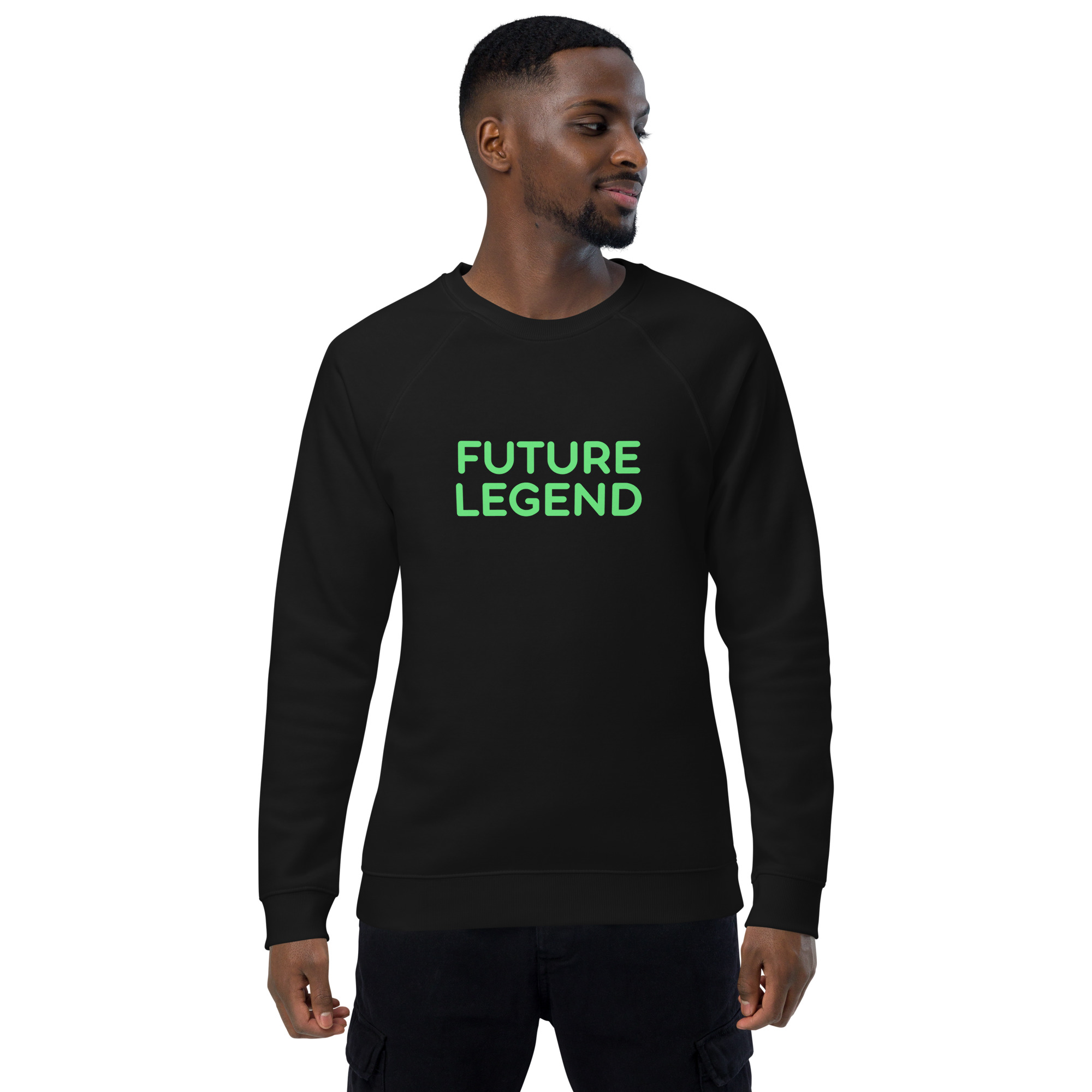 Unisex organic raglan sweatshirt "FUTURE LEGEND" - Image 11
