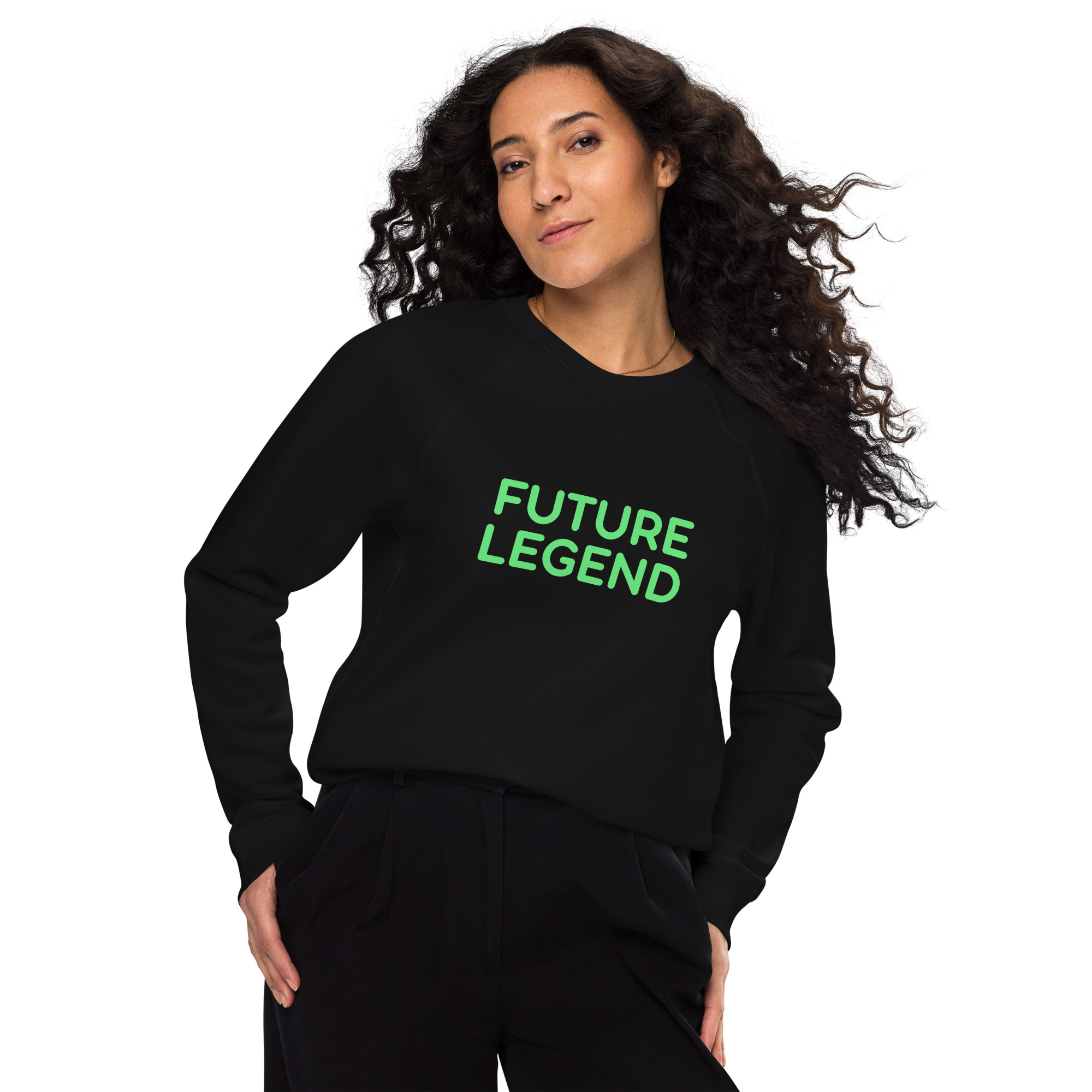 Unisex organic raglan sweatshirt "FUTURE LEGEND" - Image 16