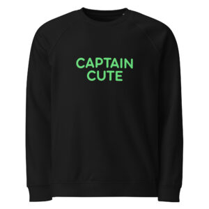 Unisex organic raglan sweatshirt "CAPTAIN CUTE"