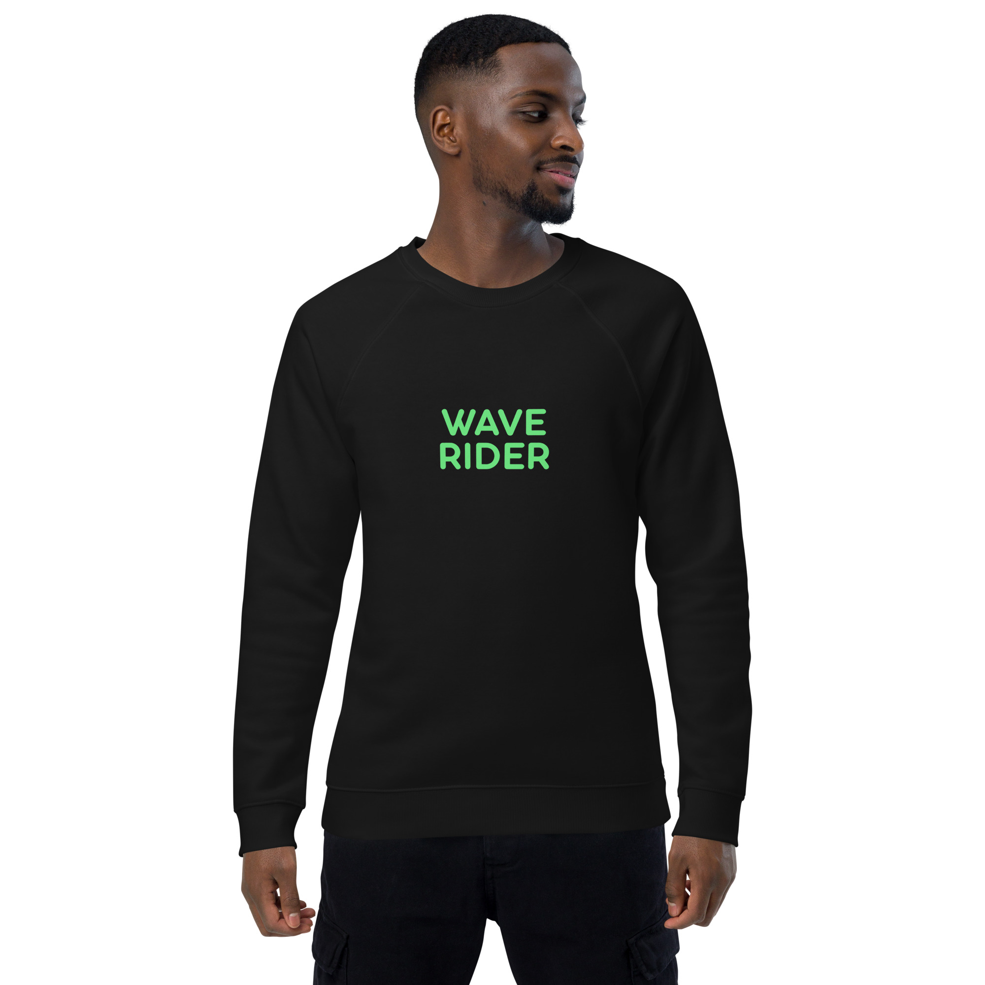 Unisex organic raglan sweatshirt "WAVE RIDER" - Image 7