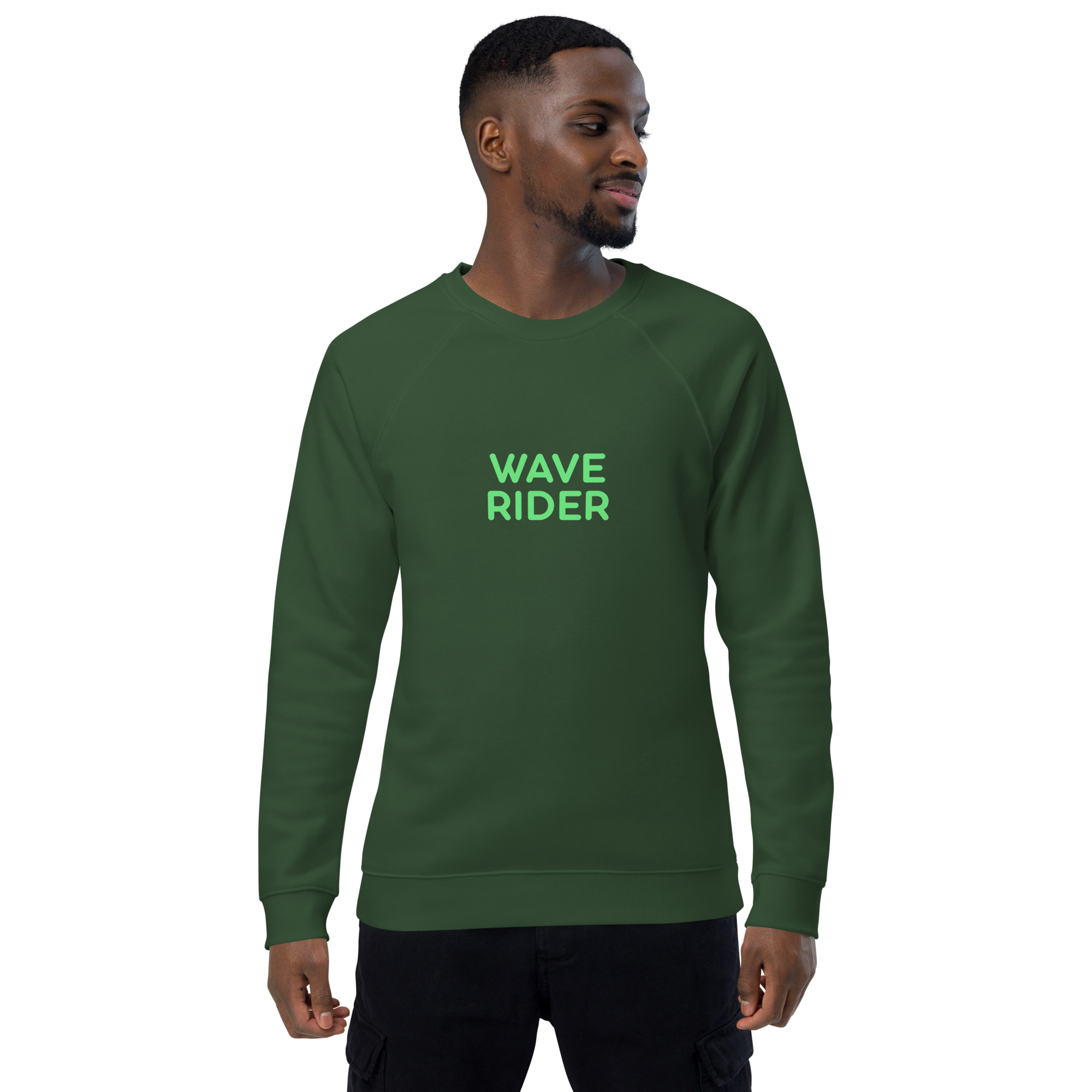 Unisex organic raglan sweatshirt "WAVE RIDER" - Image 10
