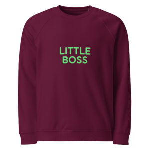 Alternative view of Unisex organic raglan sweatshirt "LITTLE BOSS"