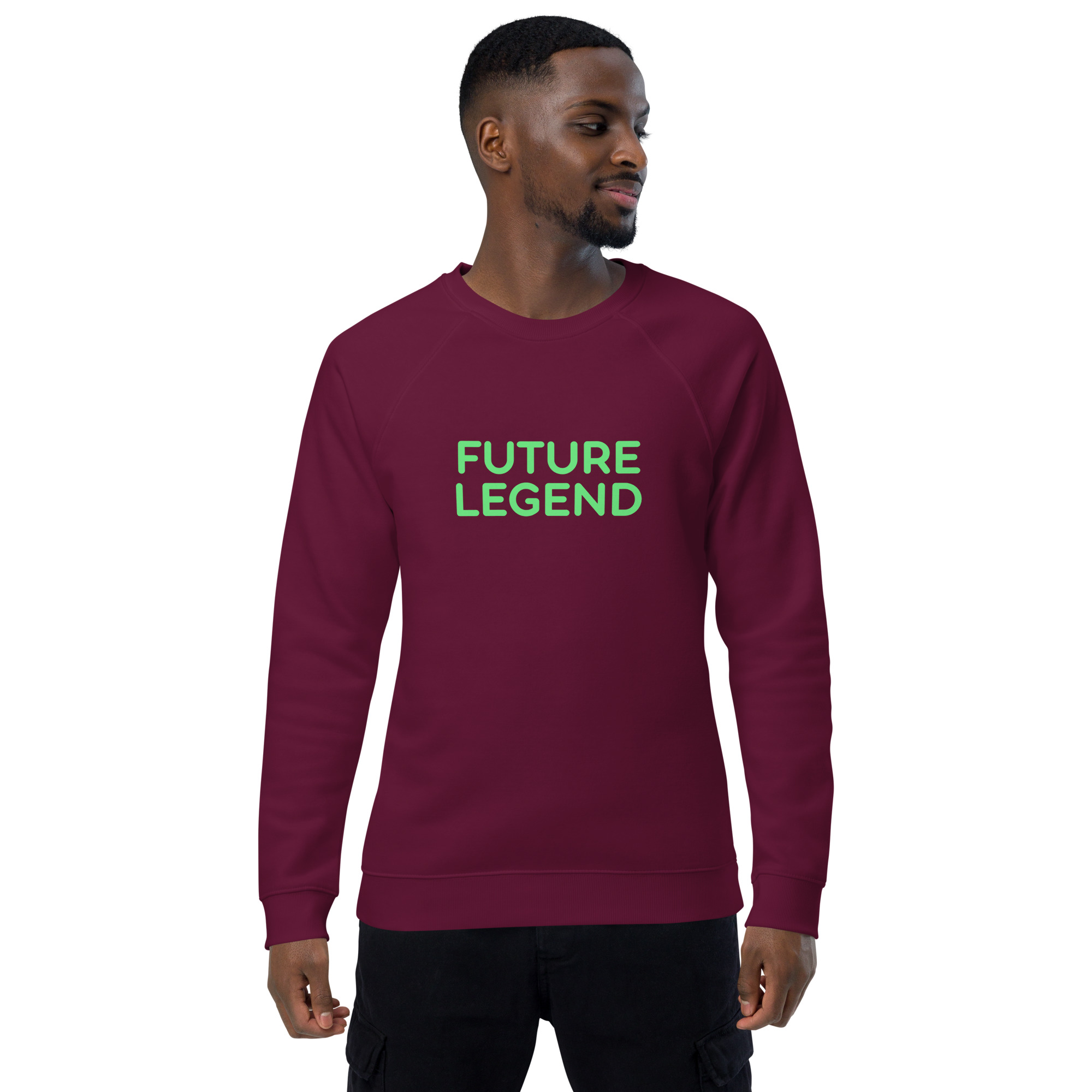 Unisex organic raglan sweatshirt "FUTURE LEGEND" - Image 12