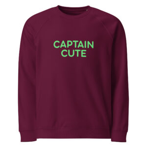 Alternative view of Unisex organic raglan sweatshirt "CAPTAIN CUTE"
