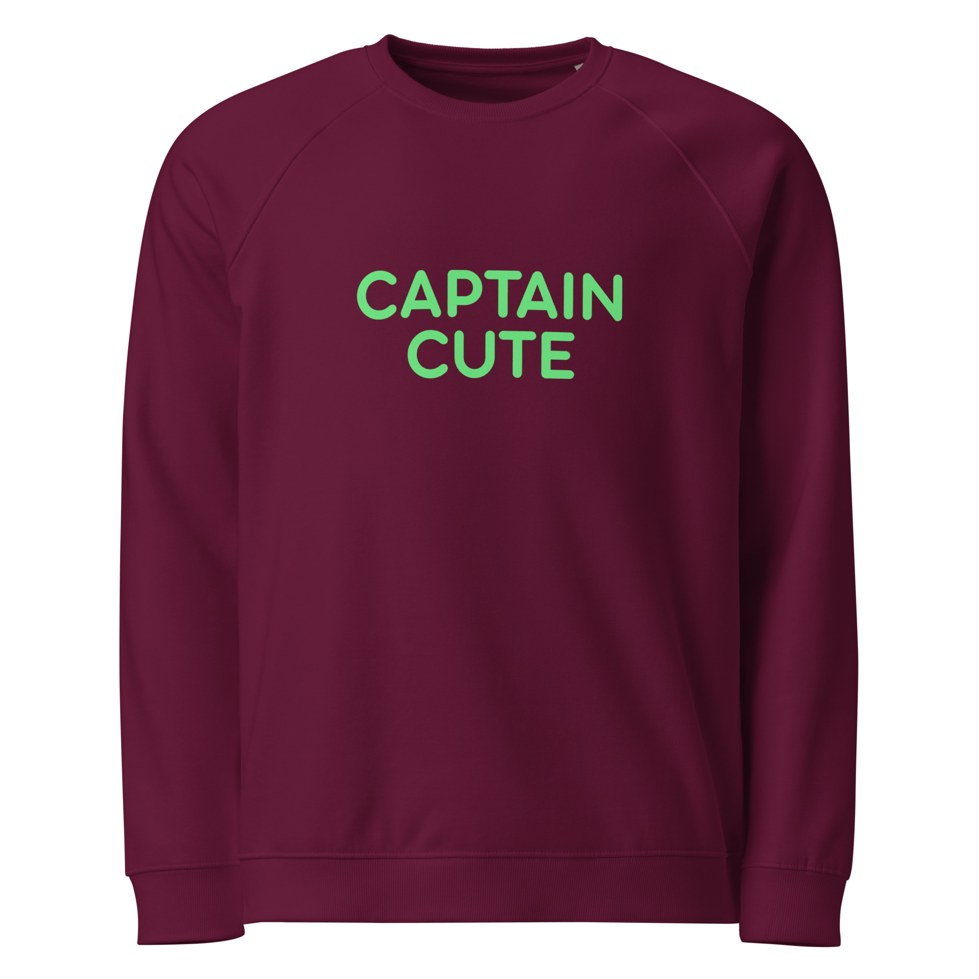 Unisex organic raglan sweatshirt "CAPTAIN CUTE" - Image 2