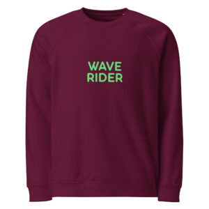 Alternative view of Unisex organic raglan sweatshirt "WAVE RIDER"