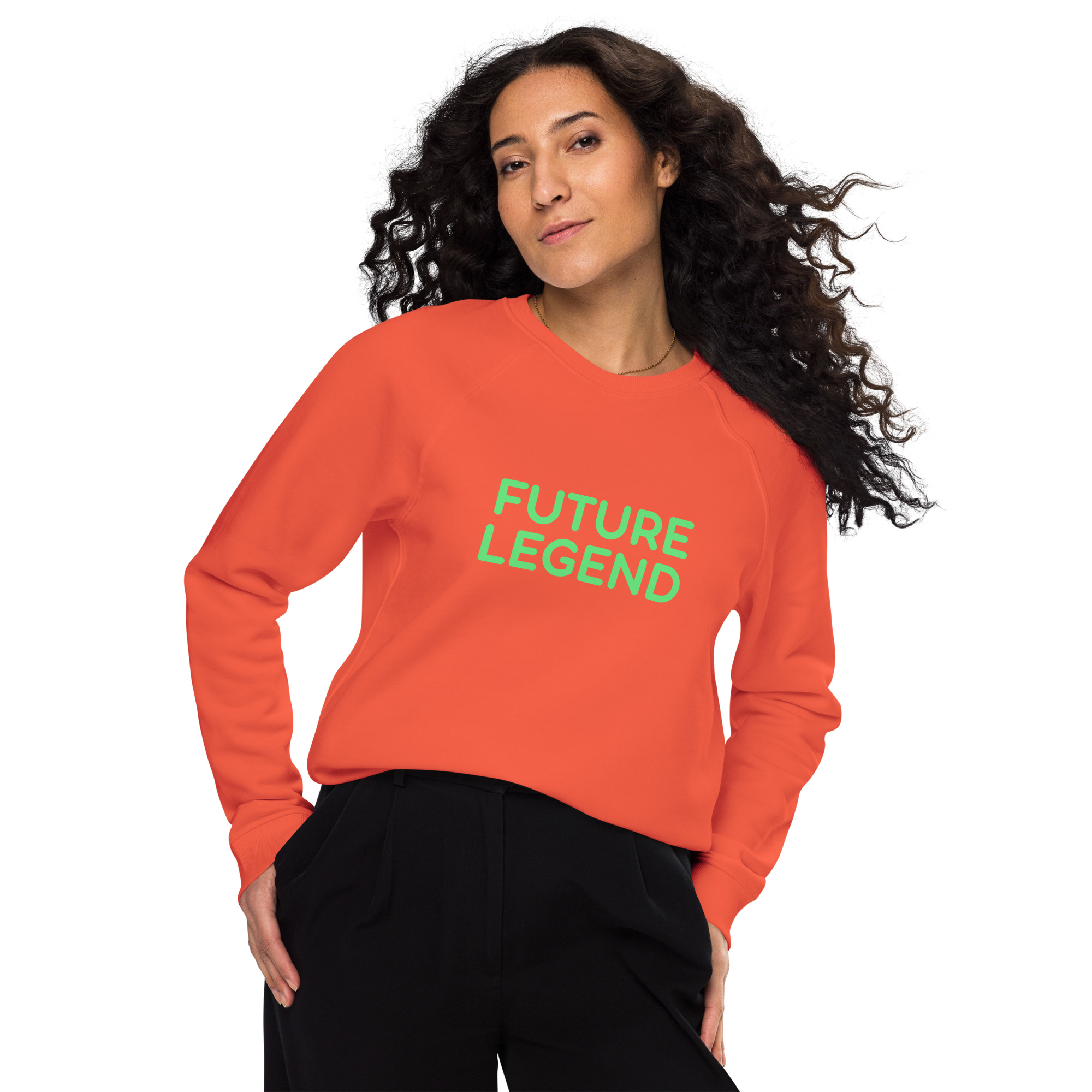 Unisex organic raglan sweatshirt "FUTURE LEGEND" - Image 19