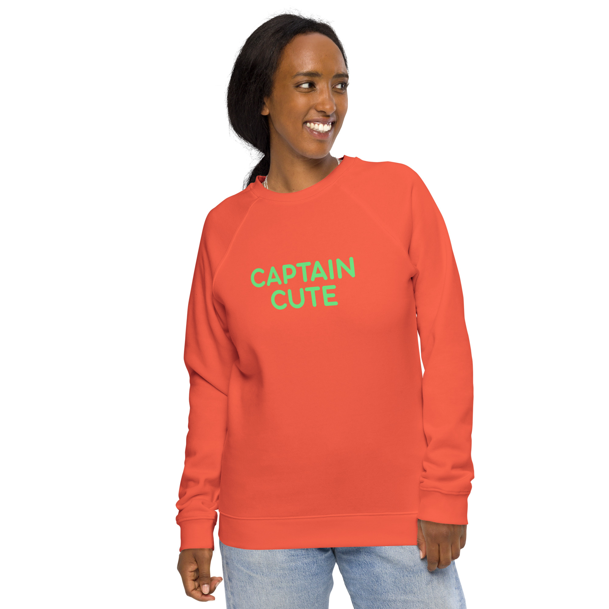 Unisex organic raglan sweatshirt "CAPTAIN CUTE" - Image 17