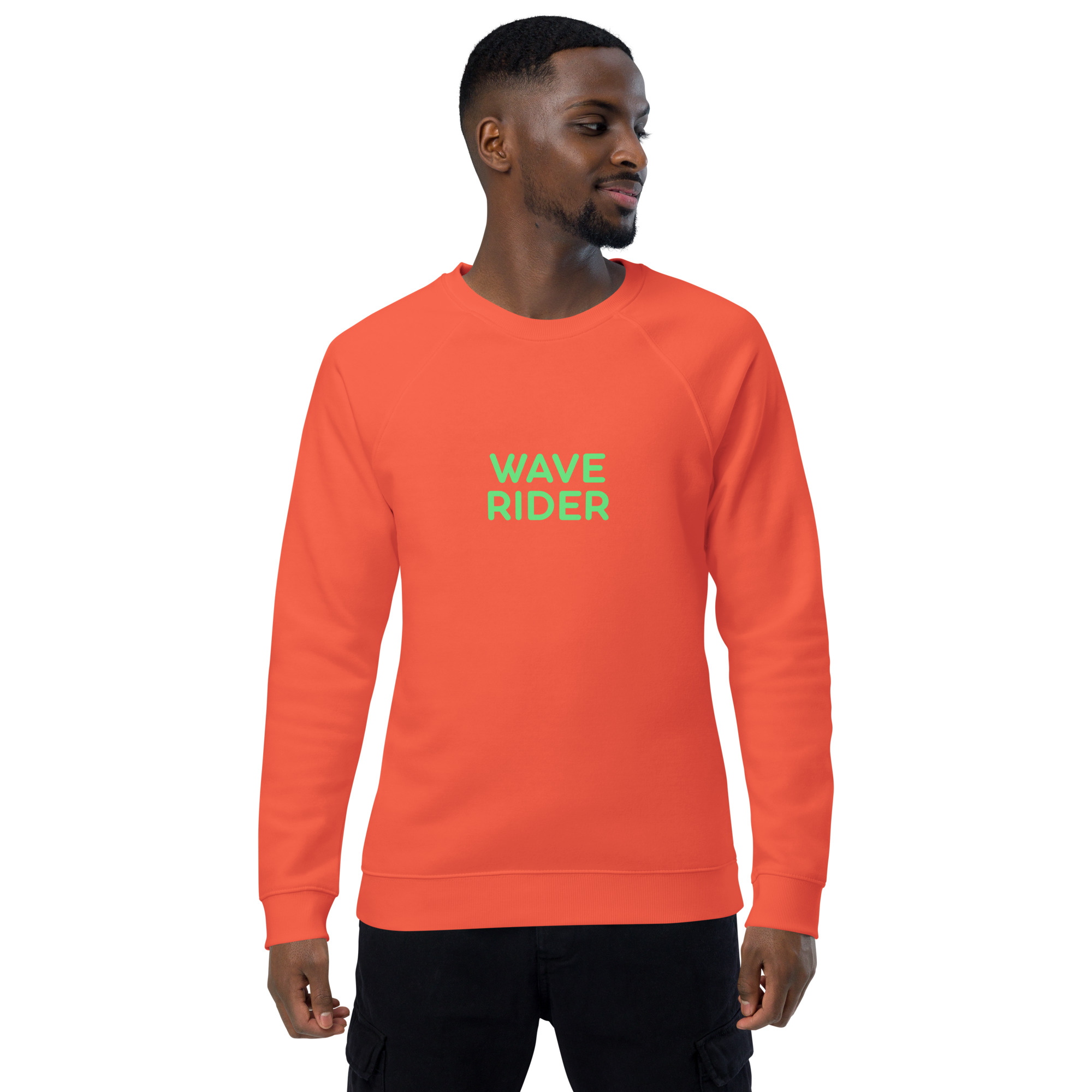 Unisex organic raglan sweatshirt "WAVE RIDER" - Image 11