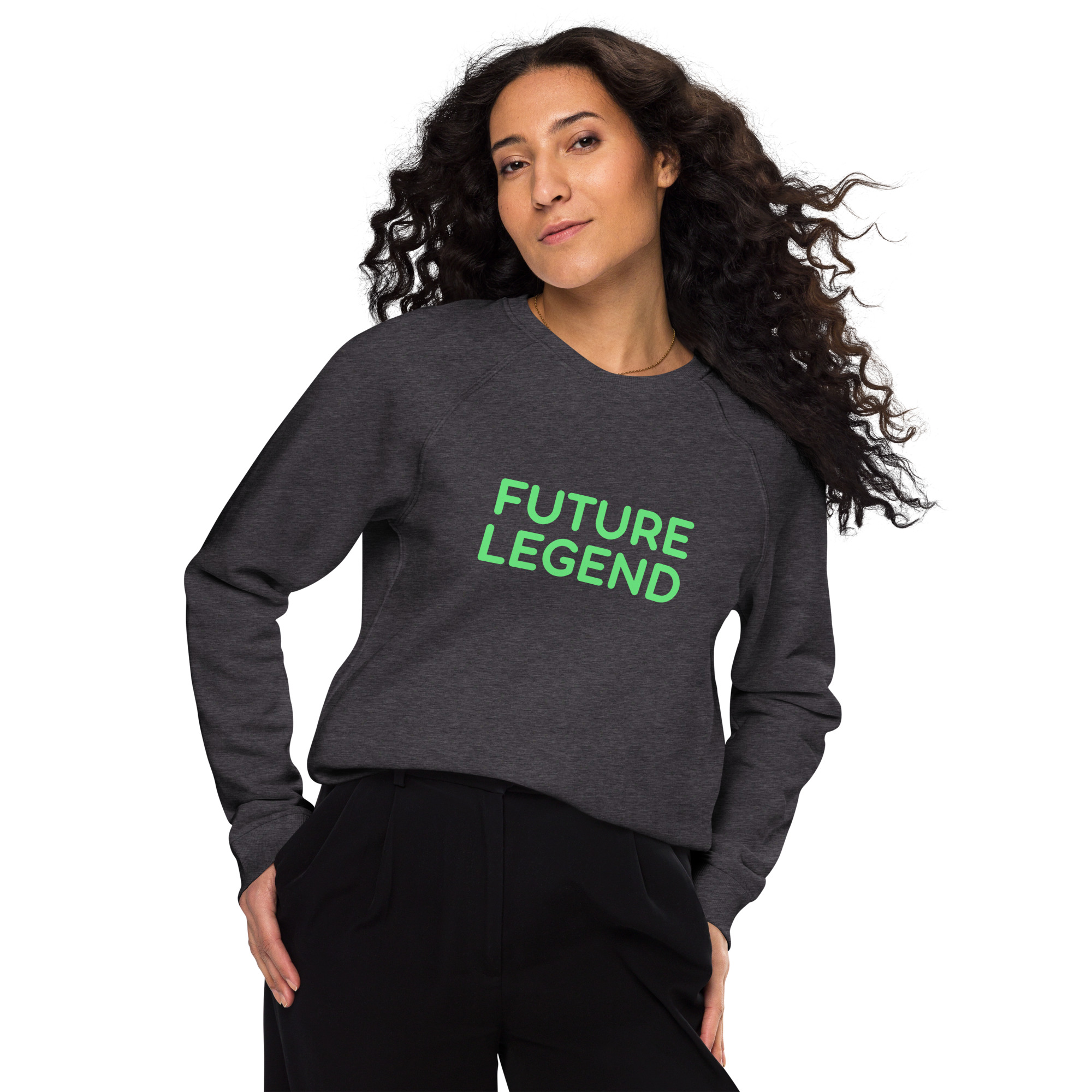 Unisex organic raglan sweatshirt "FUTURE LEGEND" - Image 18