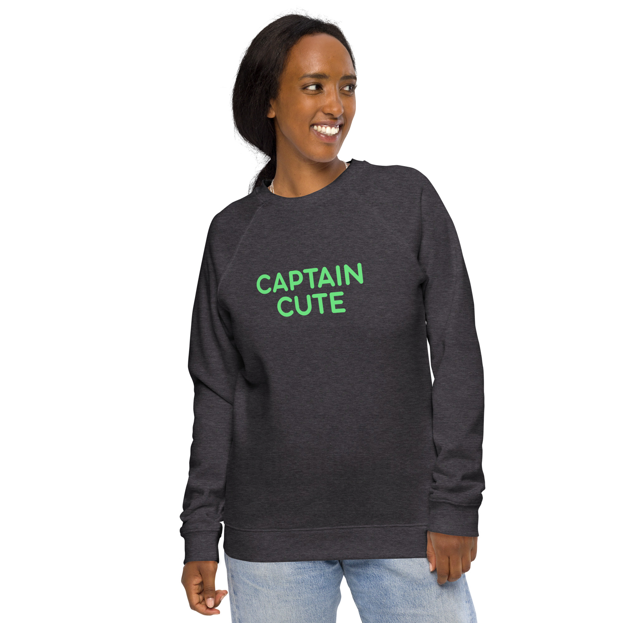 Unisex organic raglan sweatshirt "CAPTAIN CUTE" - Image 15