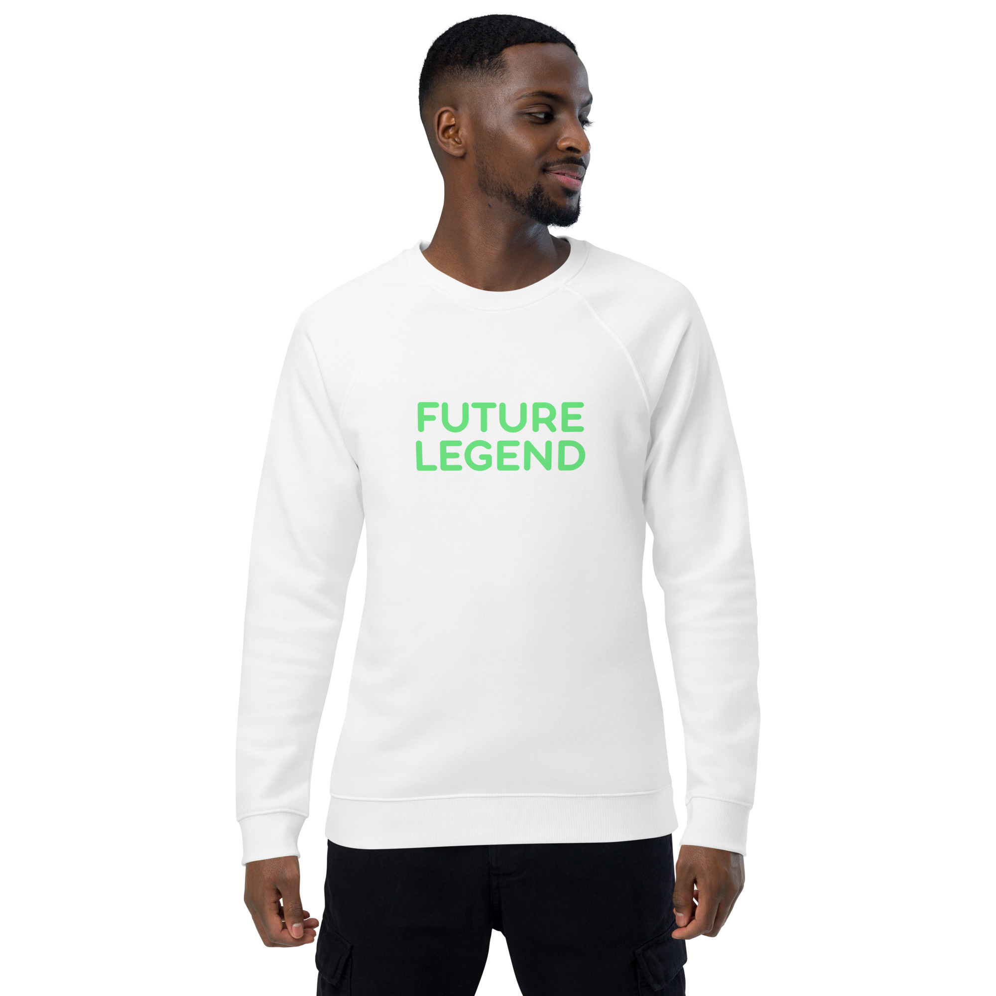 Unisex organic raglan sweatshirt "FUTURE LEGEND" - Image 15