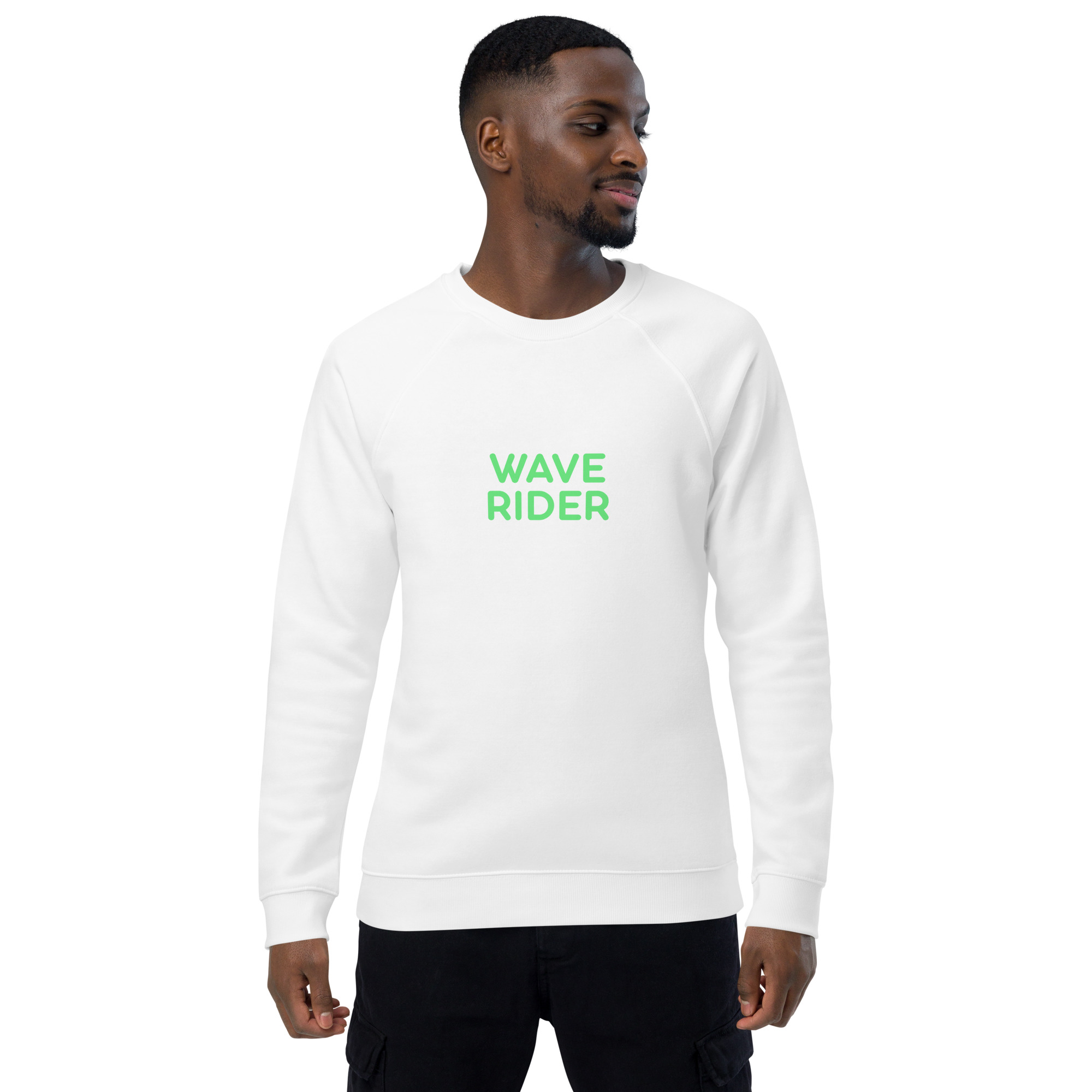Unisex organic raglan sweatshirt "WAVE RIDER" - Image 12