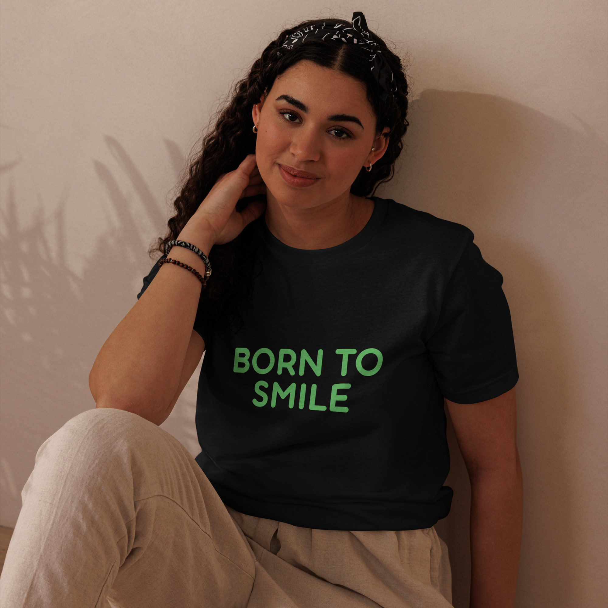 Unisex staple eco t-shirt "BORN TO SMILE" - Image 13