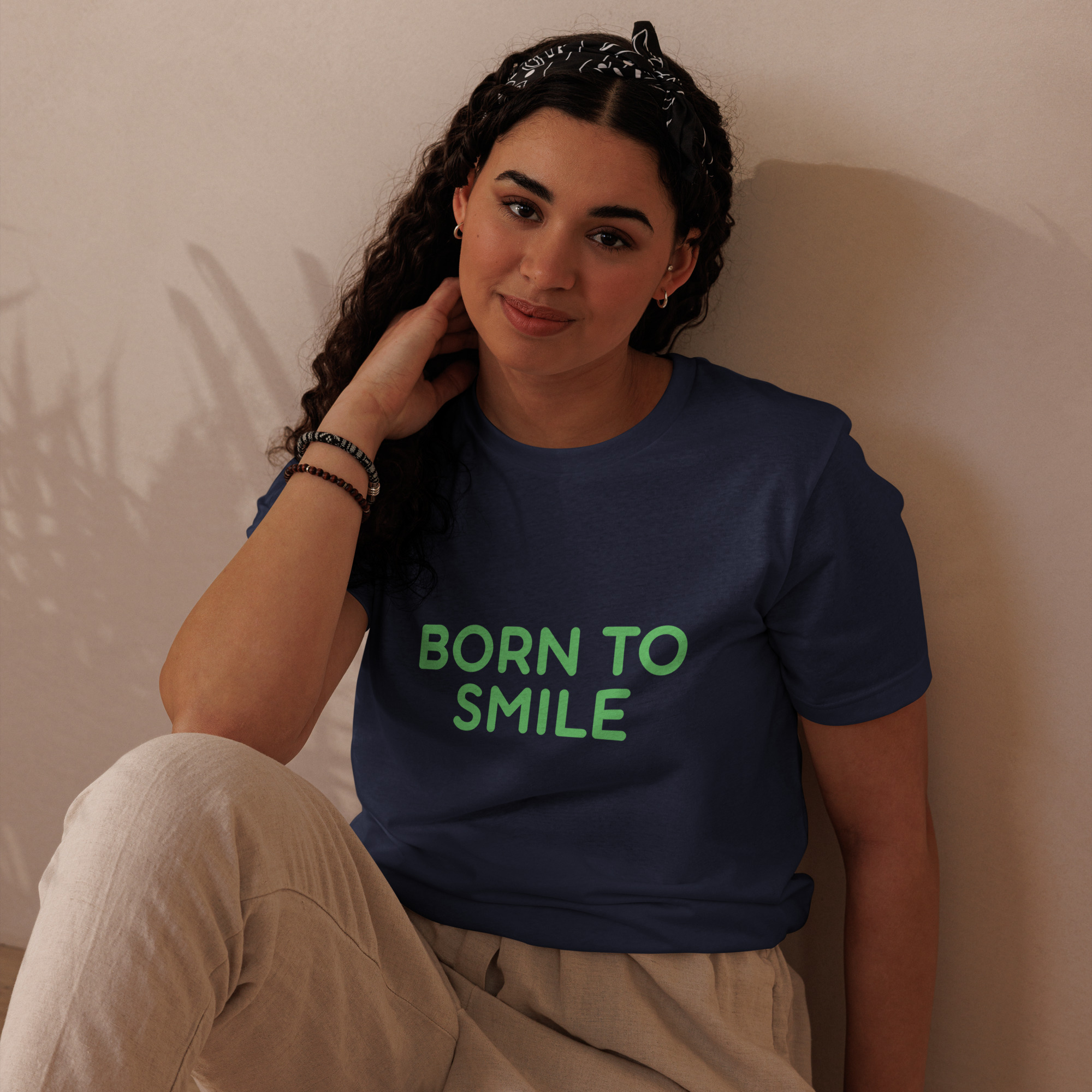 Unisex staple eco t-shirt "BORN TO SMILE" - Image 14