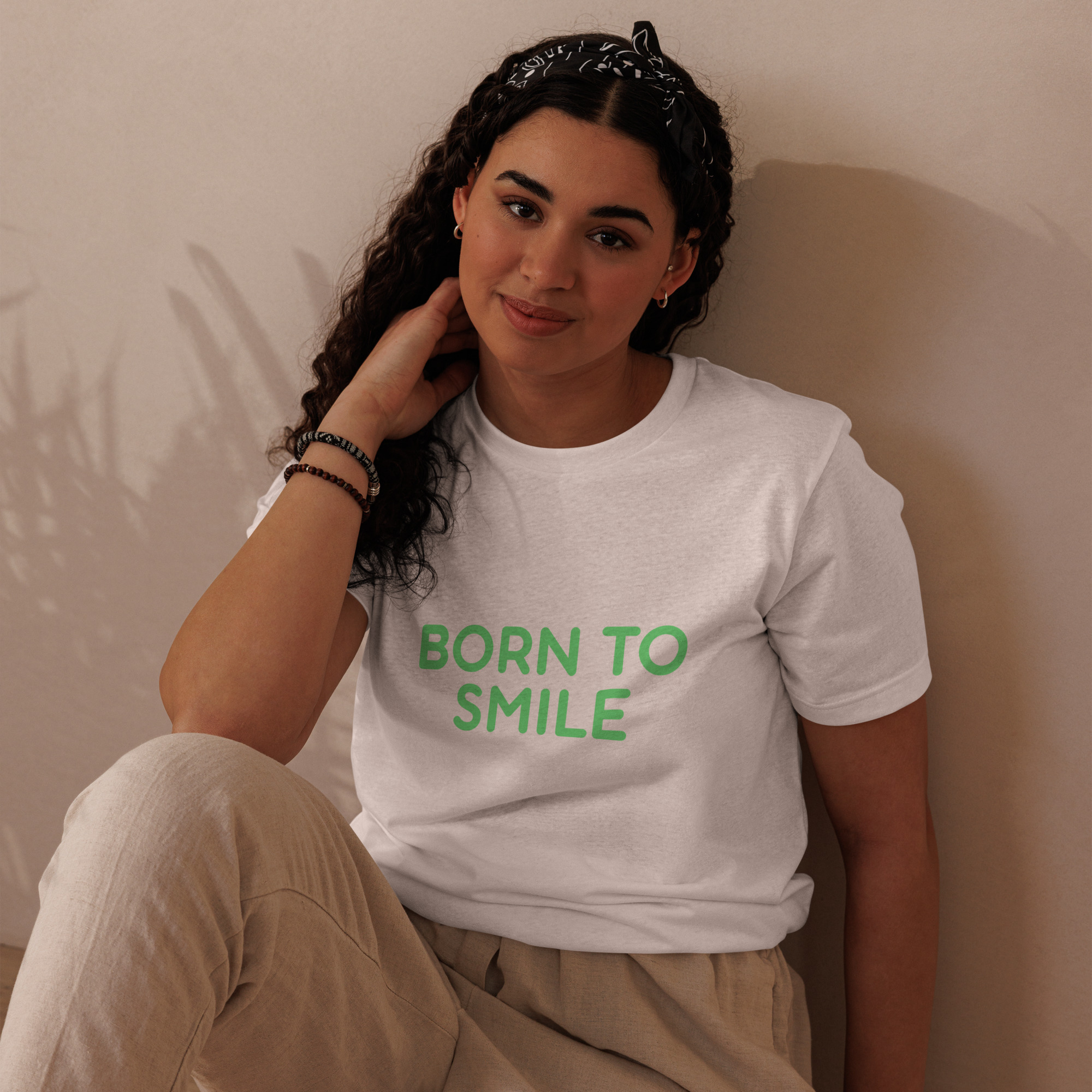 Unisex staple eco t-shirt "BORN TO SMILE" - Image 15