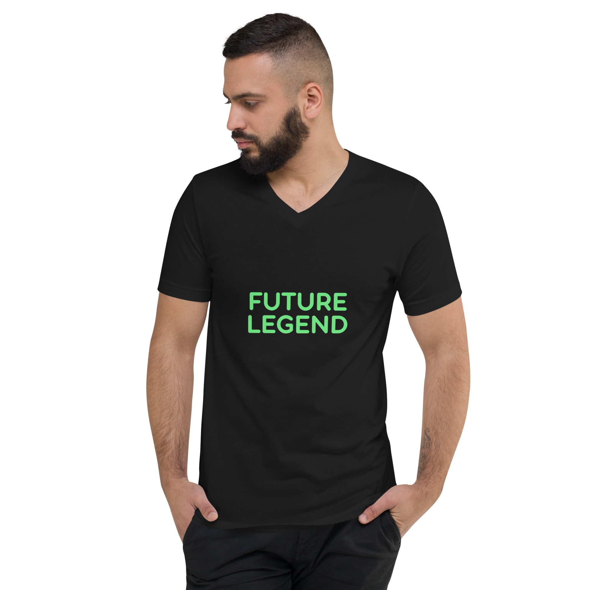 Unisex Short Sleeve V-Neck T-Shirt "FUTURE LEGEND" - Image 11