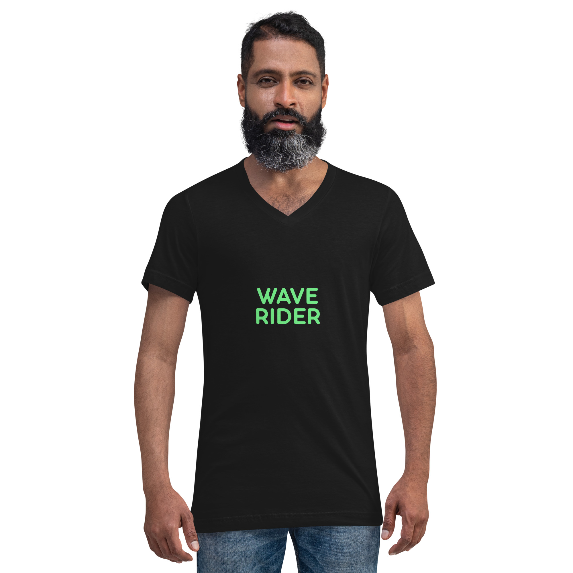 Unisex Short Sleeve V-Neck T-Shirt "WAVE RIDER" - Image 16