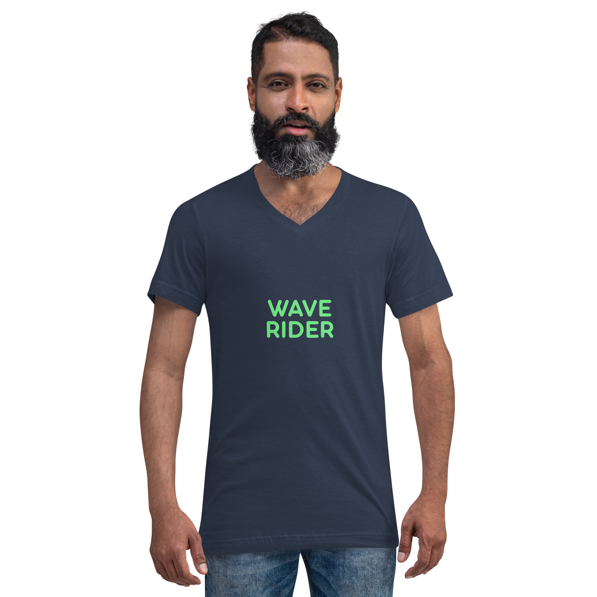 Unisex Short Sleeve V-Neck T-Shirt "WAVE RIDER" - Image 17