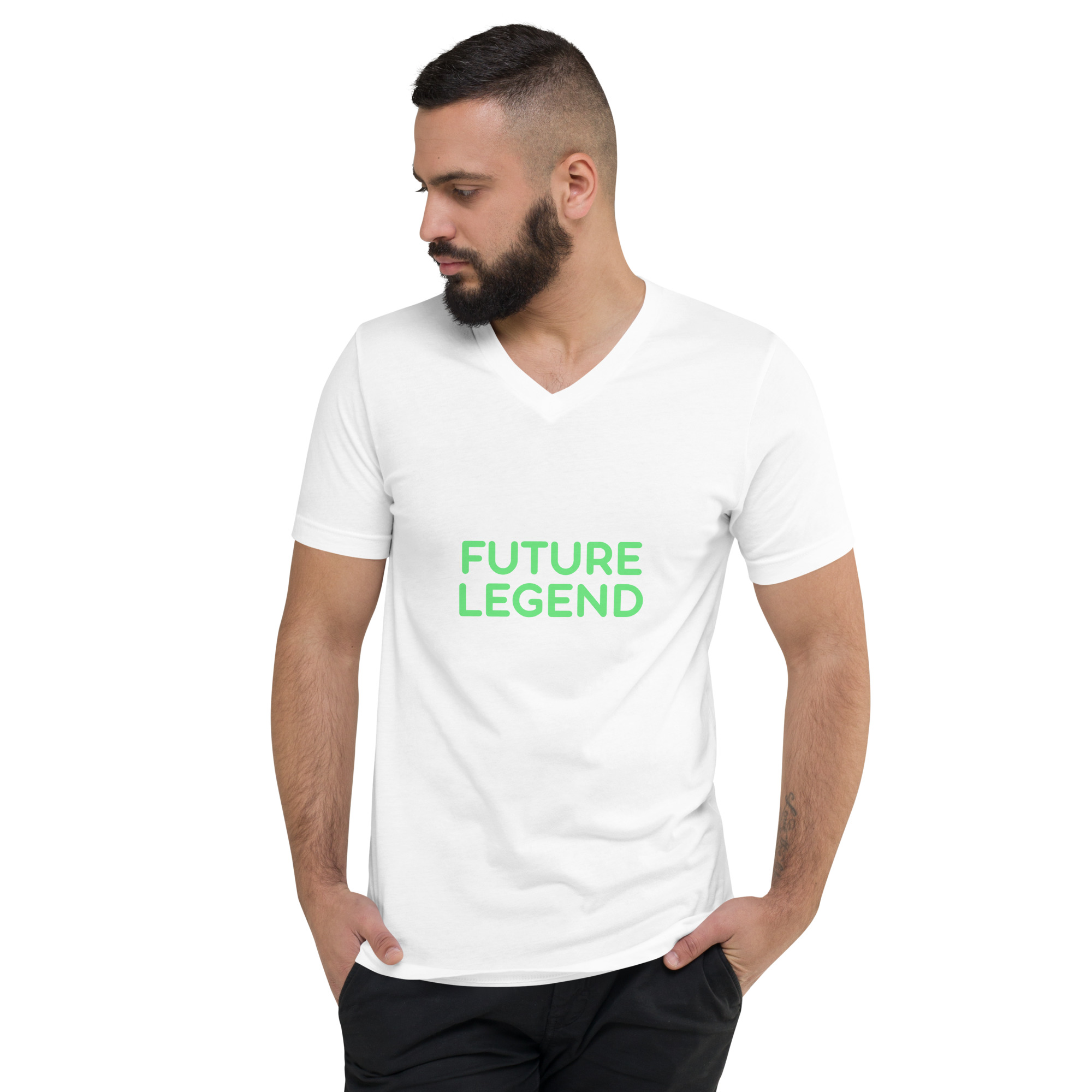 Unisex Short Sleeve V-Neck T-Shirt "FUTURE LEGEND" - Image 15