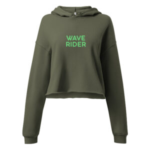 Alternative view of Crop Hoodie "WAVE RIDER"