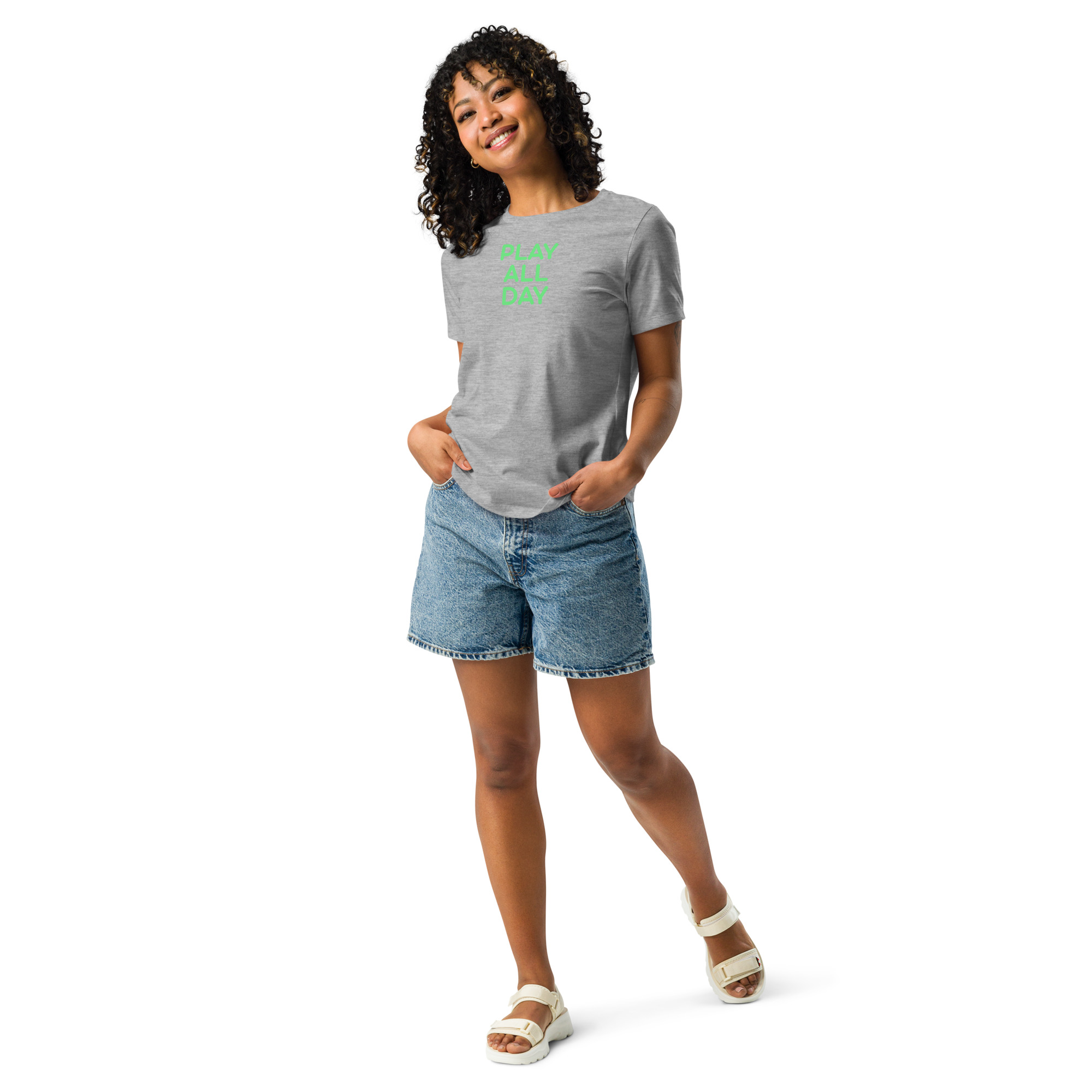 Women's Relaxed T-Shirt "PLAY ALL DAY" - Image 27