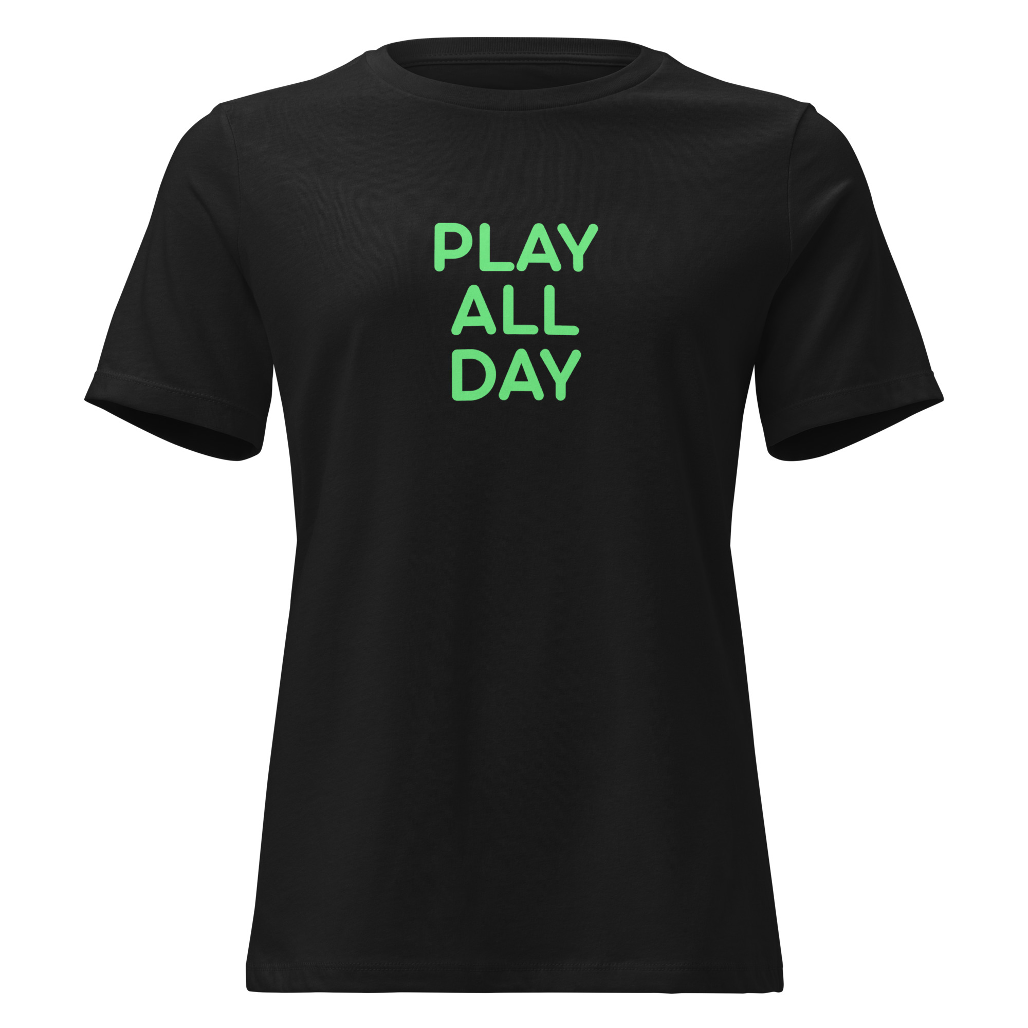 Women's Relaxed T-Shirt "PLAY ALL DAY" - Image 2