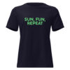 Women's Relaxed T-Shirt "SUN, FUN, REPEAT"
