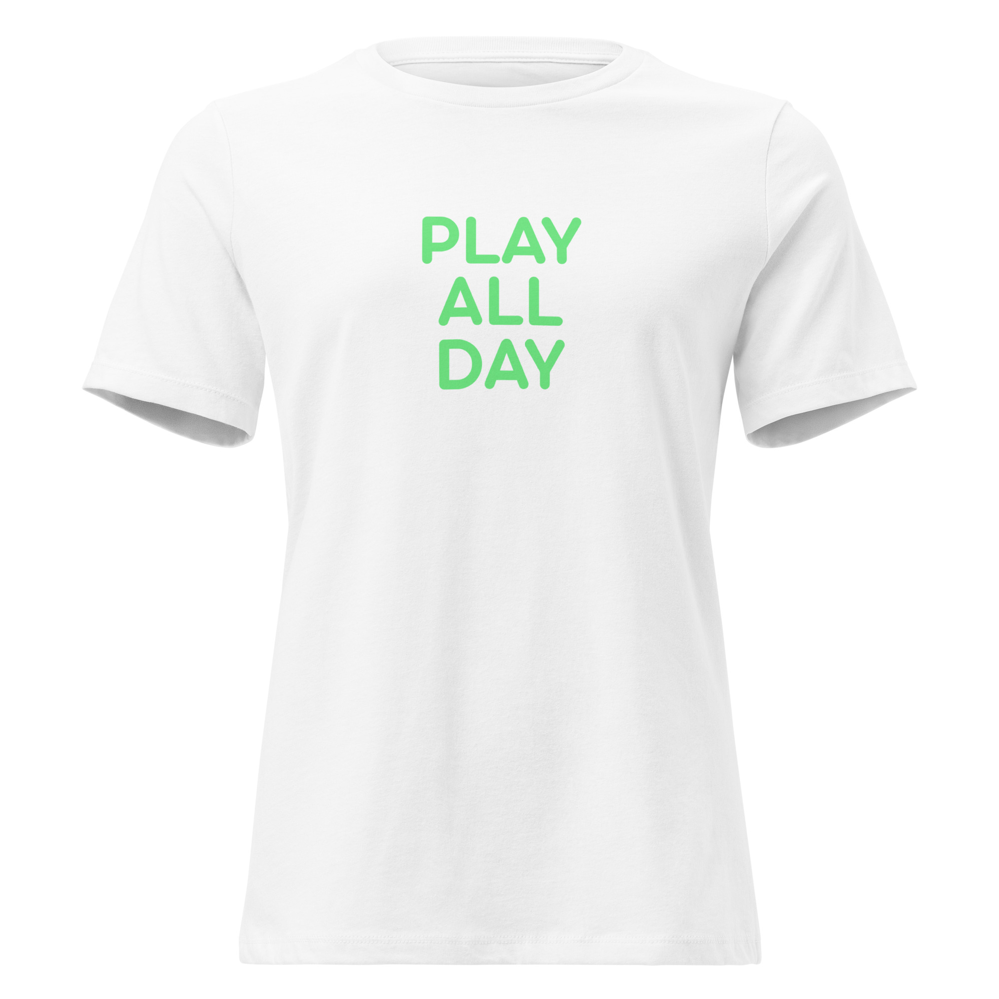 Women's Relaxed T-Shirt "PLAY ALL DAY" - Image 10
