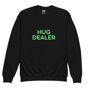 Alternative view of Youth crewneck sweatshirt "HUG DEALER"