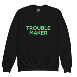 Alternative view of Youth crewneck sweatshirt "TROUBLE MAKER"