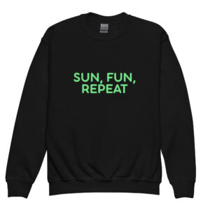 Youth crewneck sweatshirt "SUN, FUN, REPEAT"