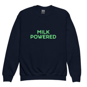 Alternative view of Youth crewneck sweatshirt "MILK POWERED"