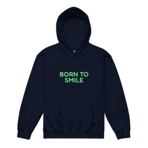 Alternative view of Youth heavy blend hoodie "BORN TO SMILE"