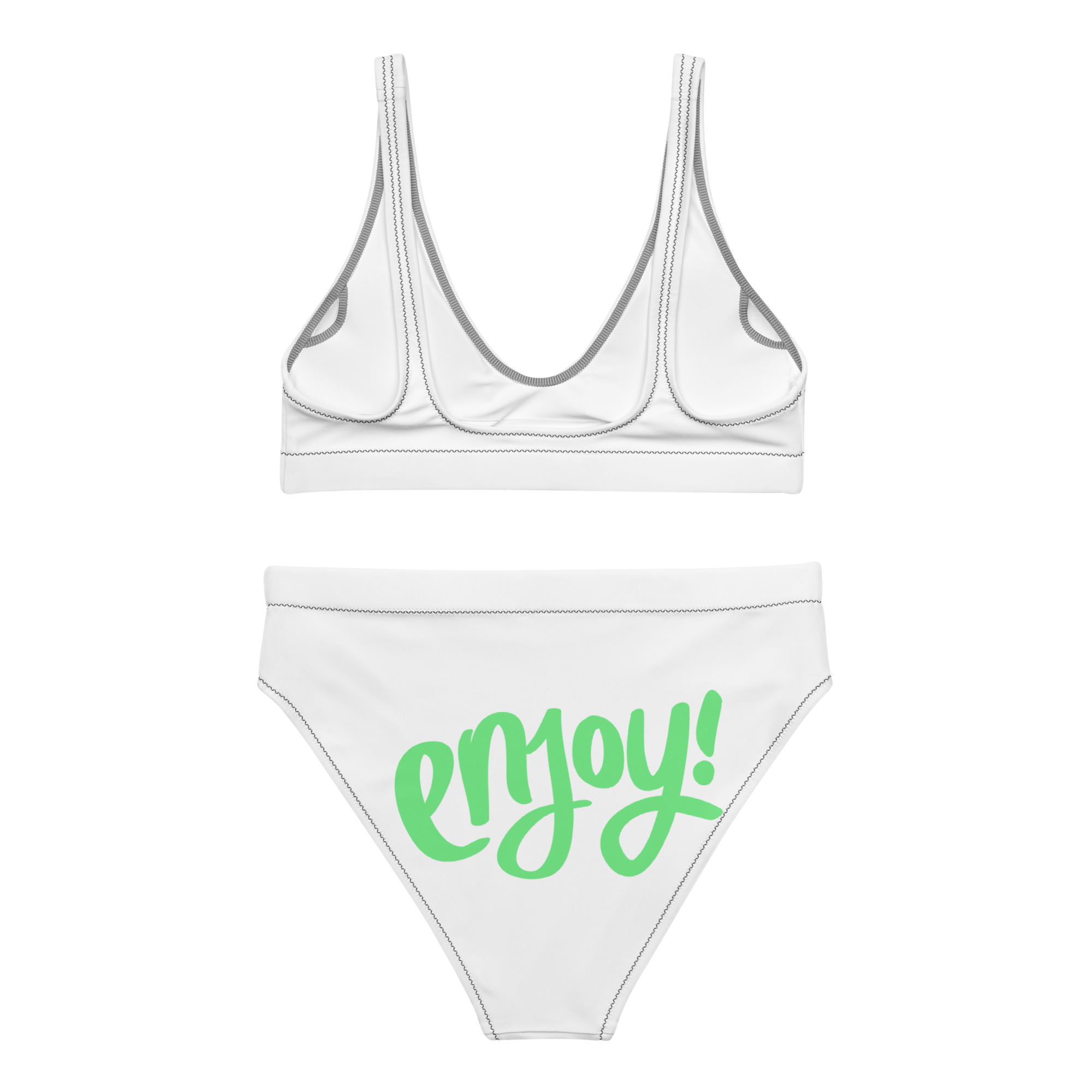 Recycled high-waisted bikini "ENJOY!" - Image 2