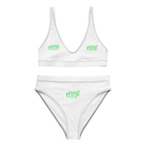 Recycled high-waisted bikini "ENJOY!"