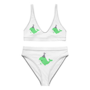 Recycled high-waisted bikini "Party Whale"