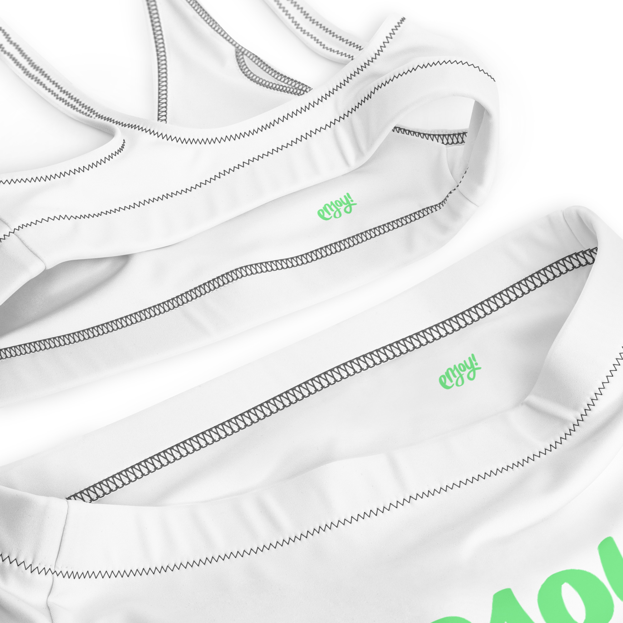 Recycled high-waisted bikini "ENJOY!" - Image 9