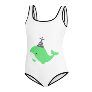 All-Over Print Youth Swimsuit "Party Whale"