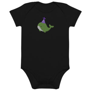 Organic cotton baby bodysuit "Party Whale"