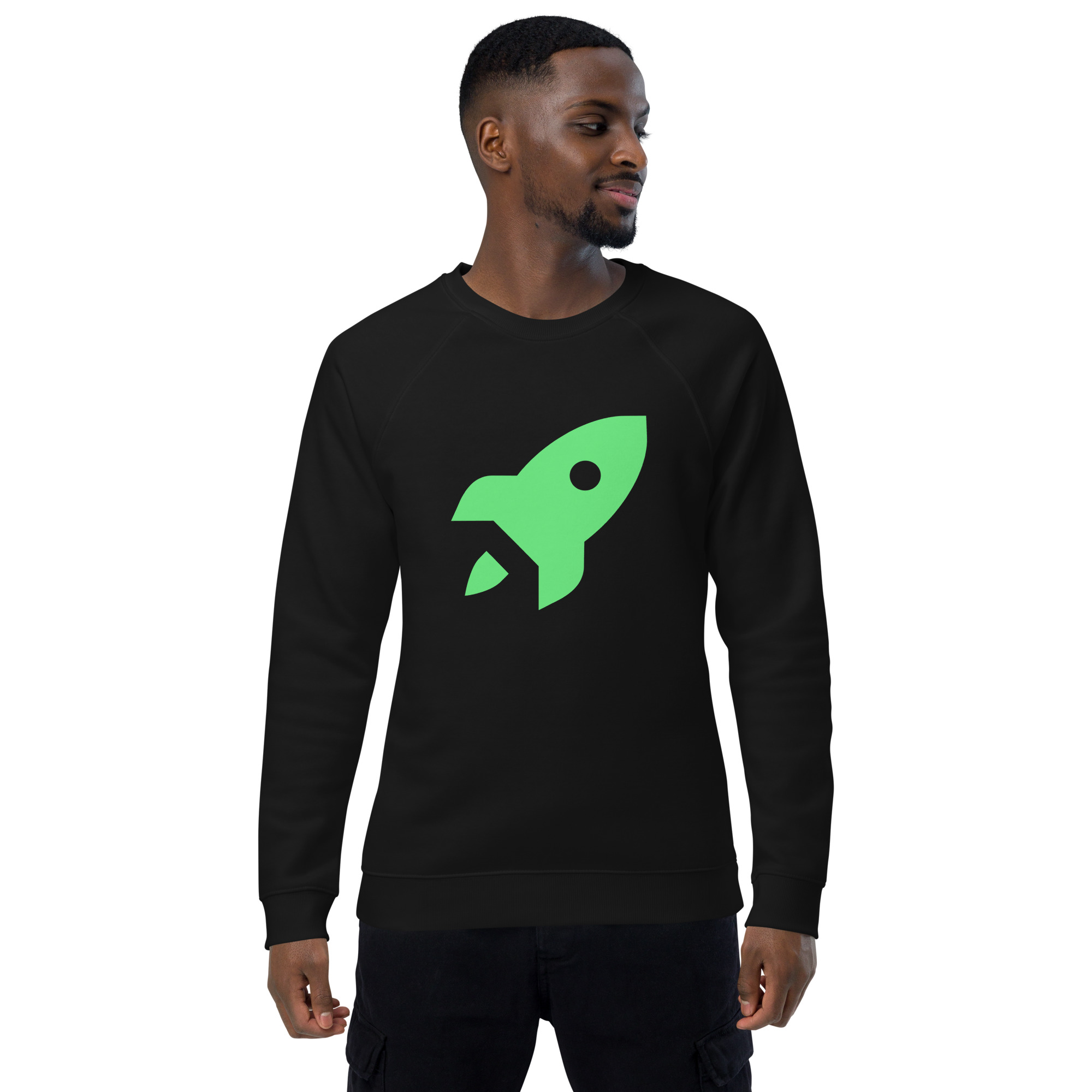 Unisex organic raglan sweatshirt "Space Rush" - Image 7