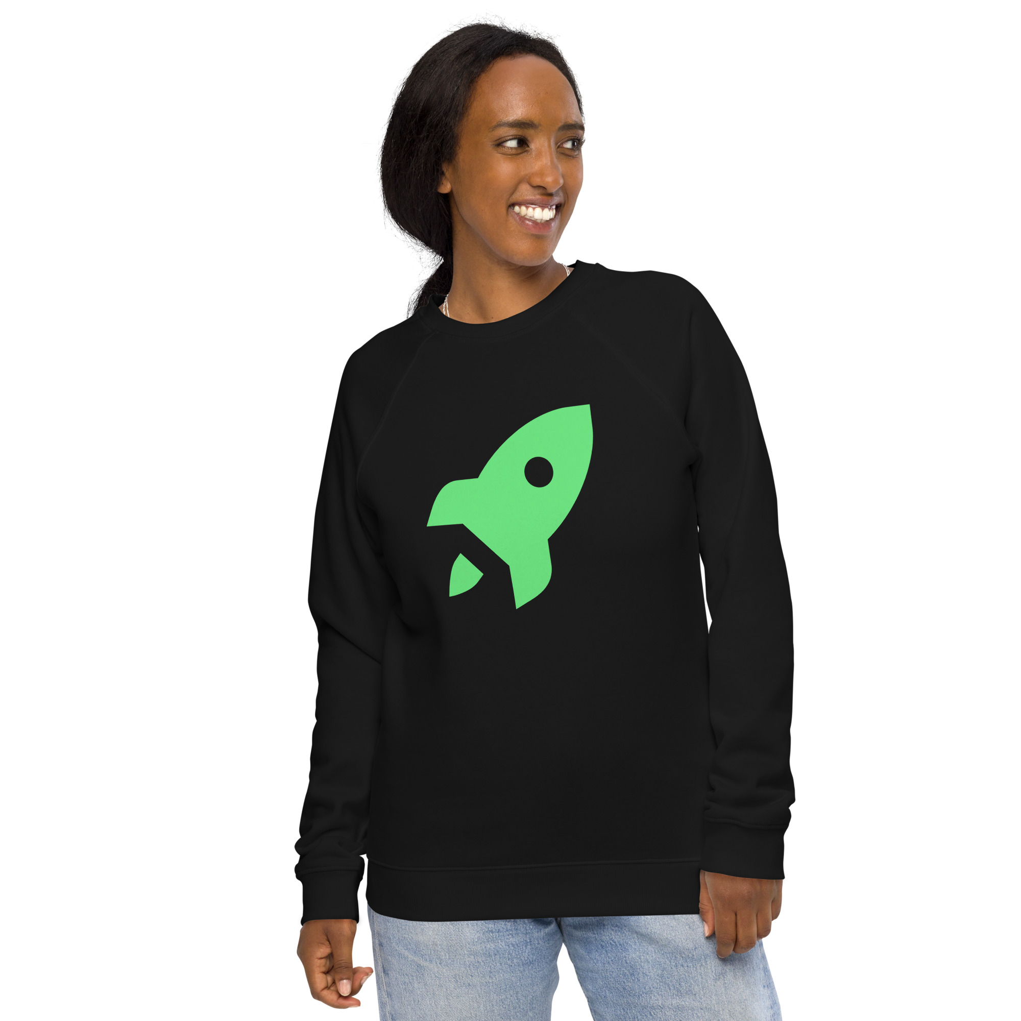 Unisex organic raglan sweatshirt "Space Rush" - Image 13