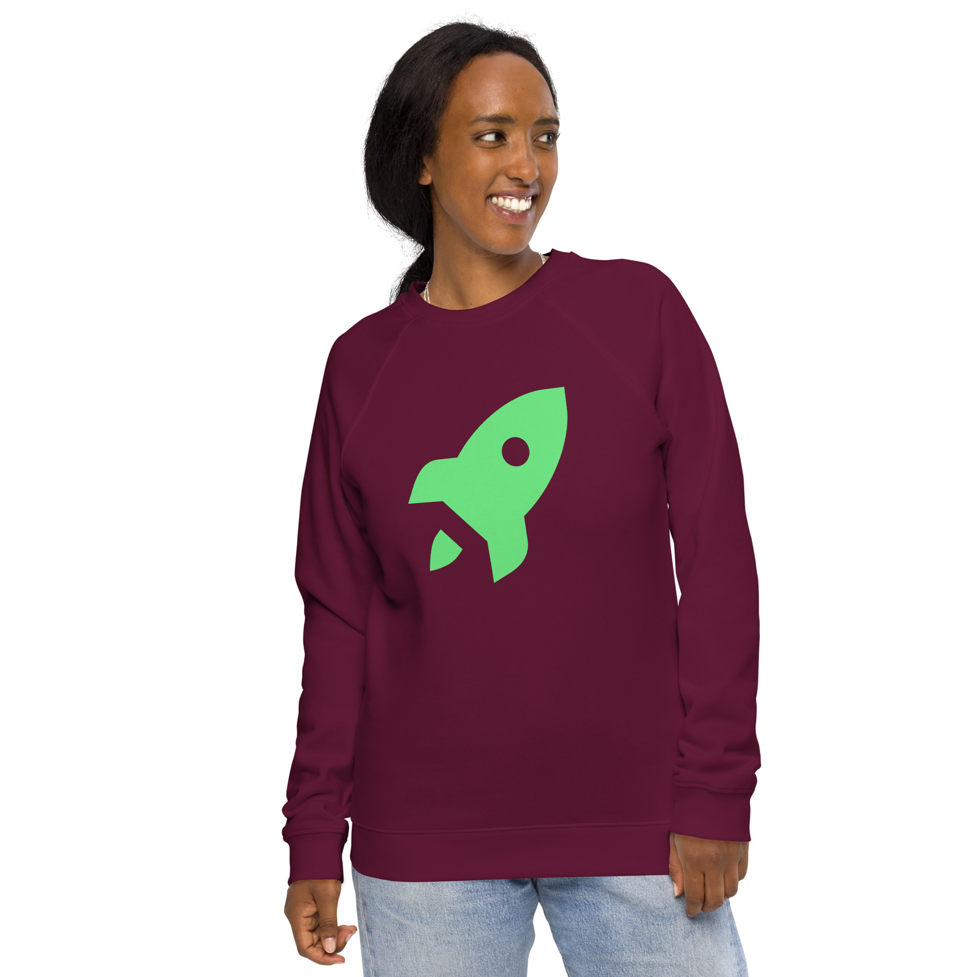 Unisex organic raglan sweatshirt "Space Rush" - Image 14