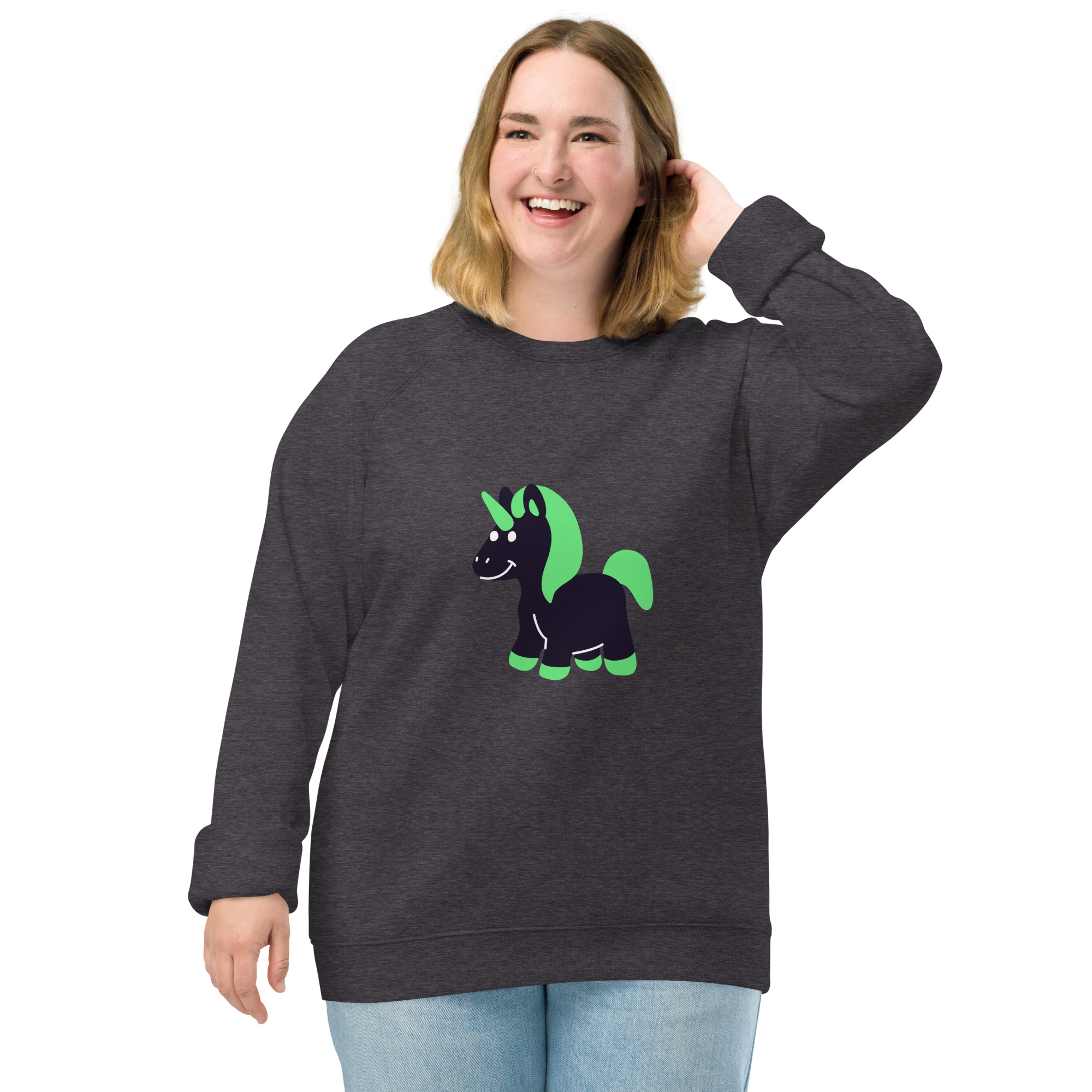 Unisex organic raglan sweatshirt "Cute Fantasy" - Image 15
