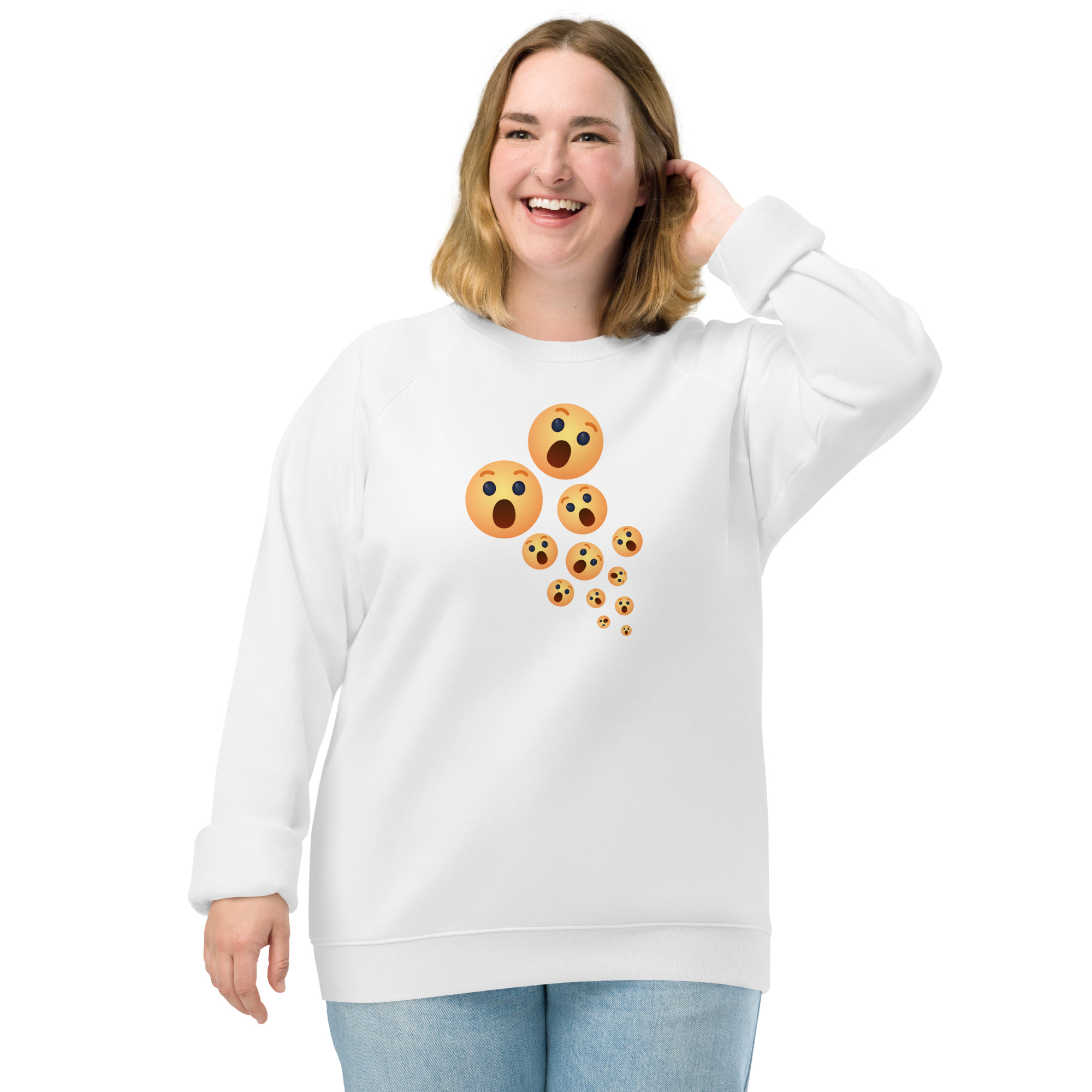 Unisex organic raglan sweatshirt "Shock Burst" - Image 18