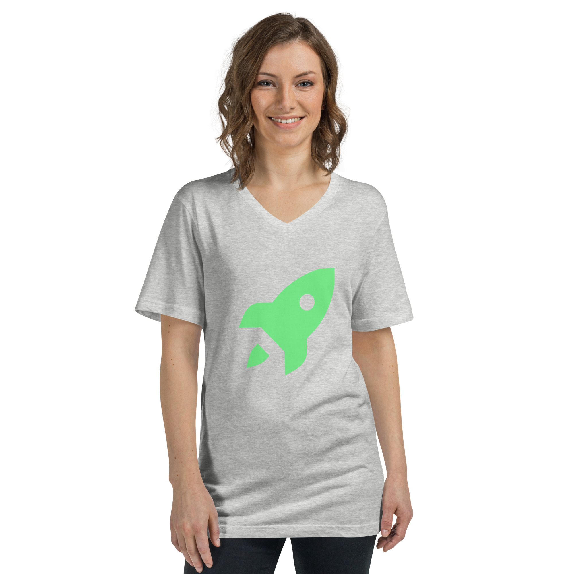 Unisex Short Sleeve V-Neck T-Shirt "Space Rush" - Image 19