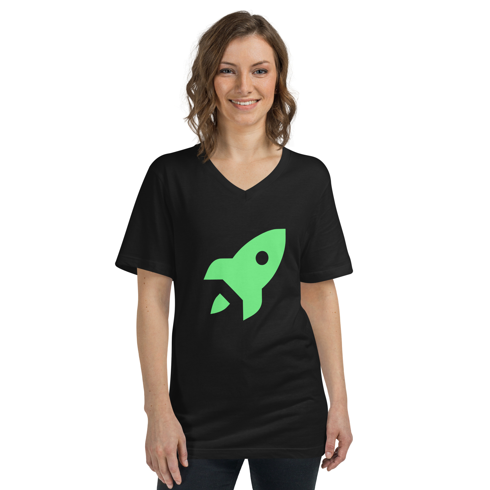 Unisex Short Sleeve V-Neck T-Shirt "Space Rush" - Image 16