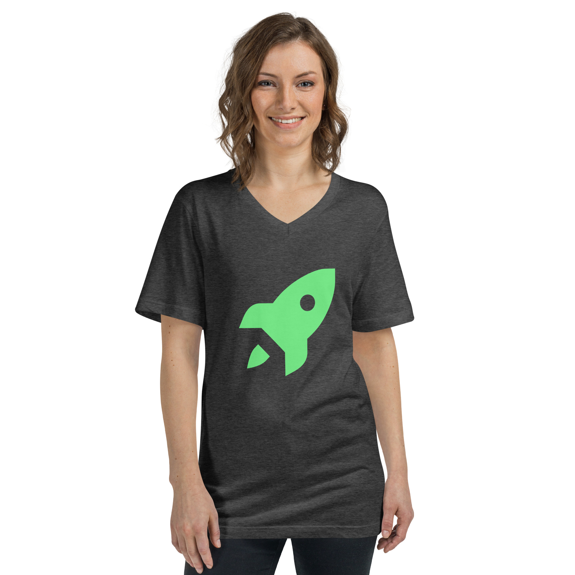 Unisex Short Sleeve V-Neck T-Shirt "Space Rush" - Image 18