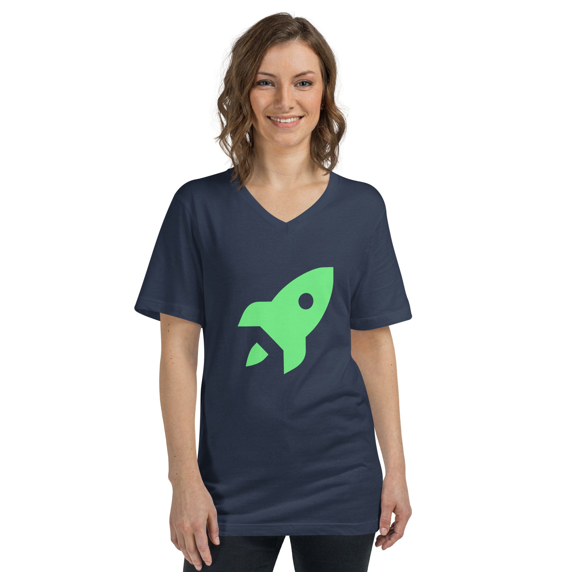 Unisex Short Sleeve V-Neck T-Shirt "Space Rush" - Image 17