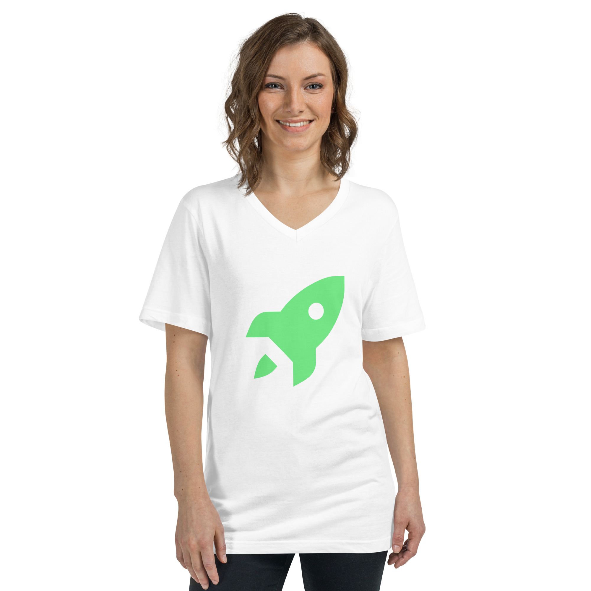 Unisex Short Sleeve V-Neck T-Shirt "Space Rush" - Image 20